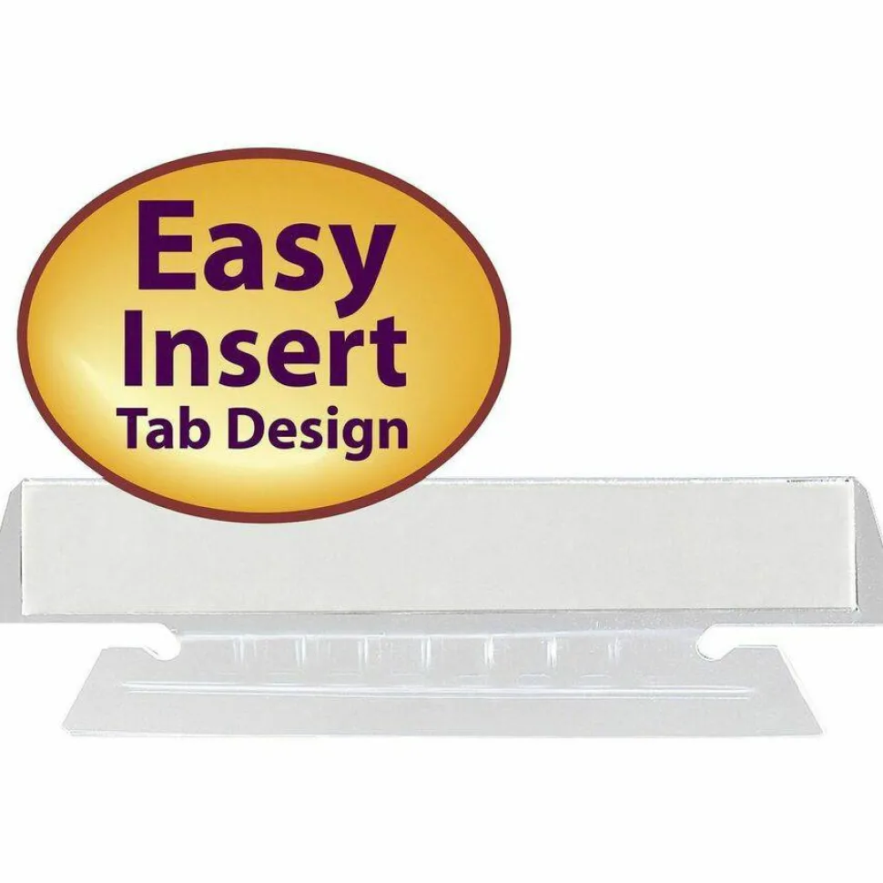 Smead Clear Hanging Poly Tabs, 3 1/2" For 1/3 Cut Tabs, Pack Of 25