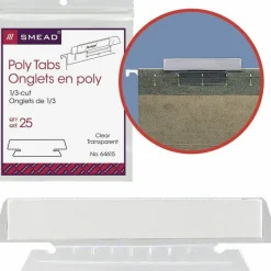 Smead Clear Hanging Poly Tabs, 3 1/2