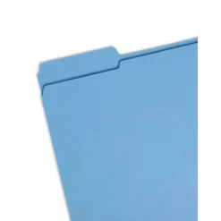 Smead Color File Folders, With Reinforced Tabs, Letter Size, 1/3 Cut, Blue, Box Of 100