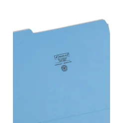 Smead Color File Folders, With Reinforced Tabs, Letter Size, 1/3 Cut, Blue, Box Of 100