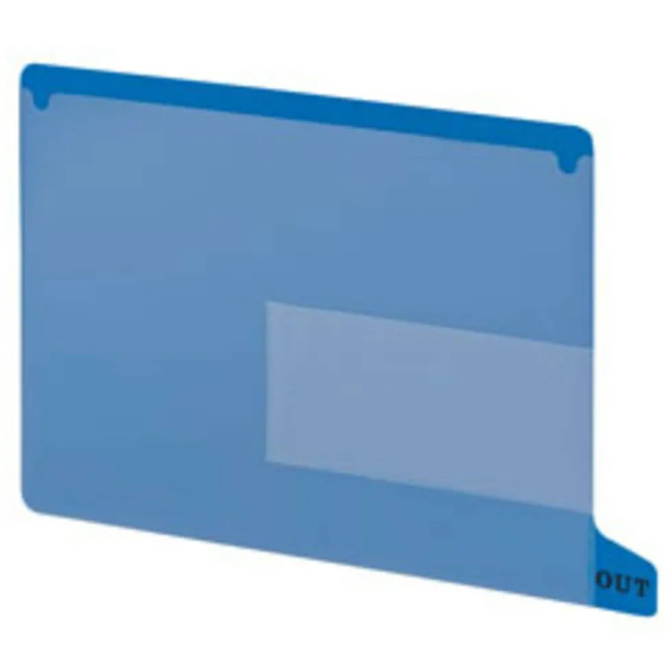 Smead Durable Poly End-Tab Out Guides, Letter Size, Blue, Pack Of 25
