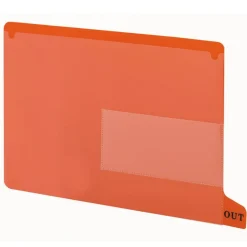 Smead Durable Poly End-Tab Out Guides, Bottom Position Tab, Letter Size, Red, Pack Of 25