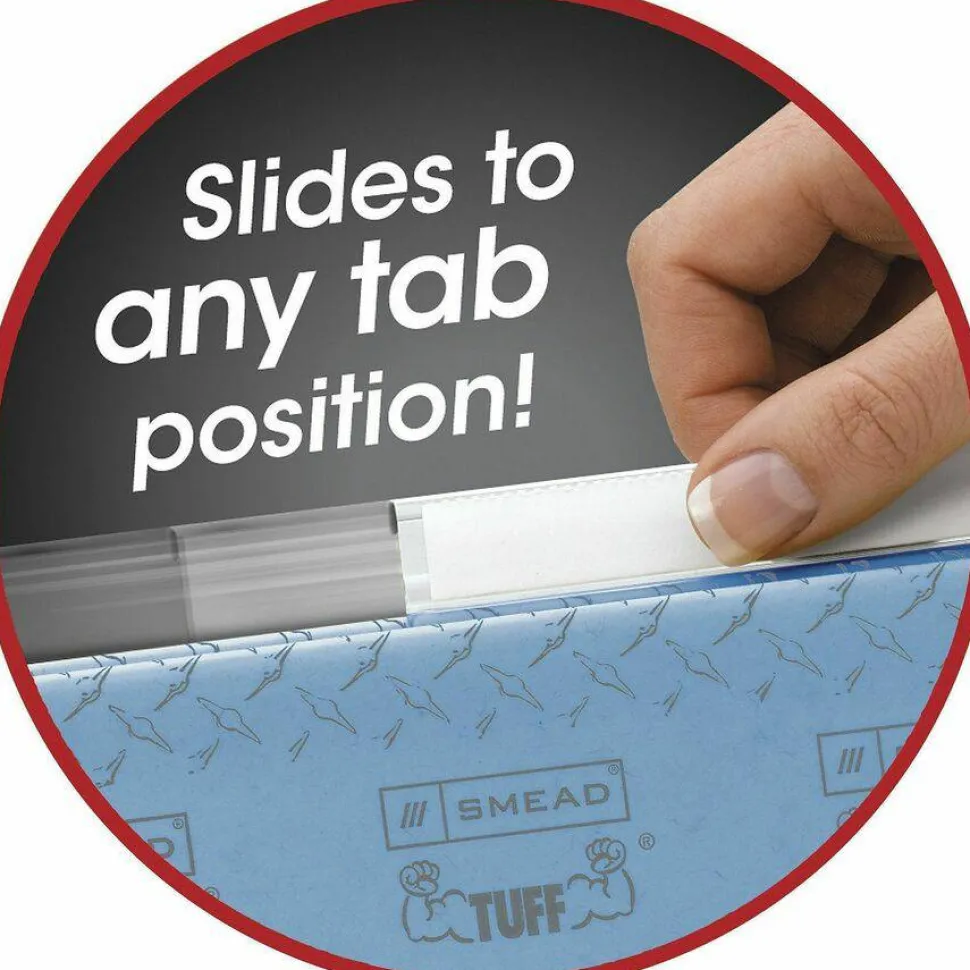Smead Easy Slide Tabs, 3 1/2" x 1/2", Clear, Pack Of 18