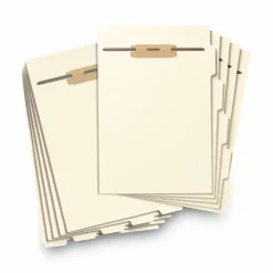 Smead End-Tab Folder Dividers With Fasteners, Letter Size, Manila, Box Of 50