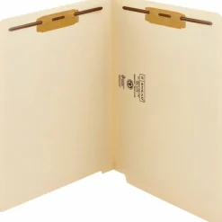 Smead End-Tab Folders With Fastener, 8 1/2" x 11", Letter, Manila, Box of 50 (34115)