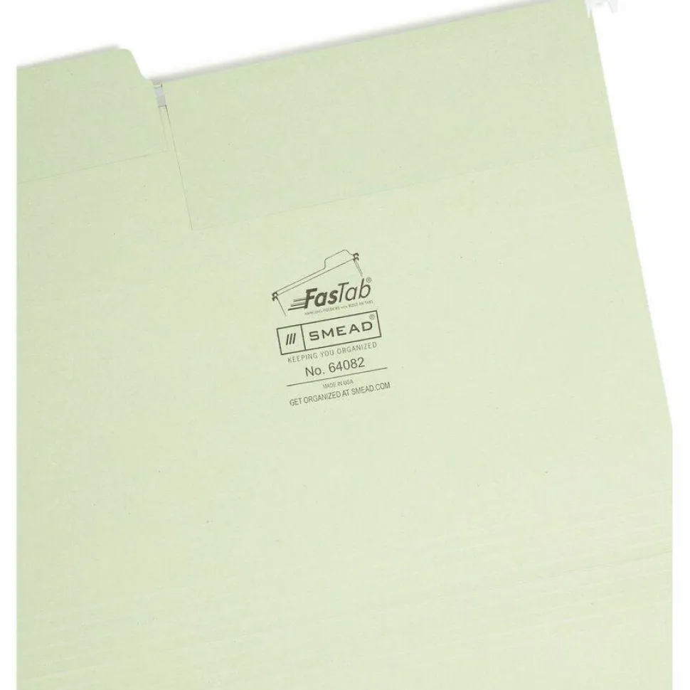 Smead FasTab Hanging File Folders, Letter Size, Moss, Pack Of 20