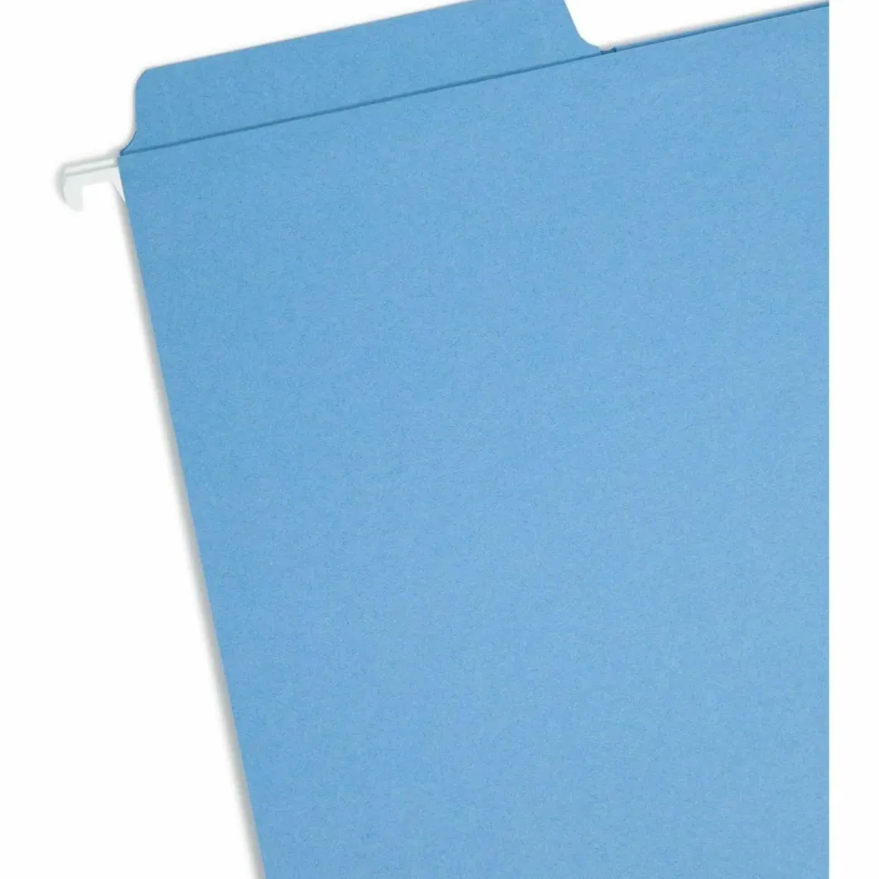 Smead FasTab Hanging File Folders, Letter Size, Blue, Box Of 20