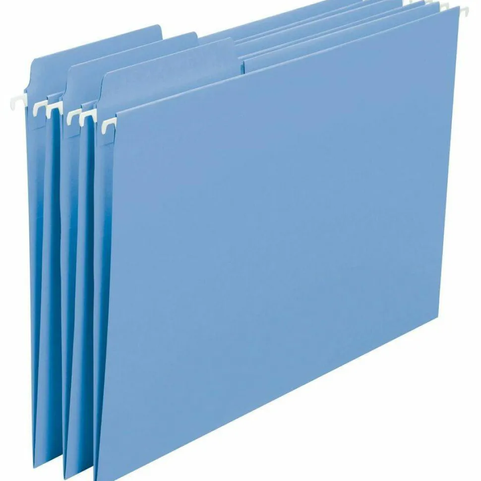 Smead FasTab Hanging File Folders, Letter Size, Blue, Box Of 20