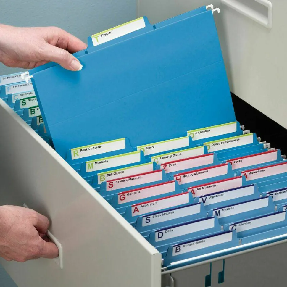 Smead FasTab Hanging File Folders, Letter Size, Blue, Box Of 20