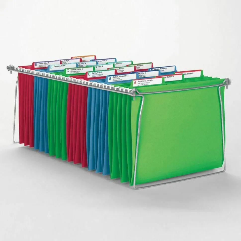 Smead FasTab Hanging File Folders, Letter Size, Assorted Colors, Pack Of 18 Folders