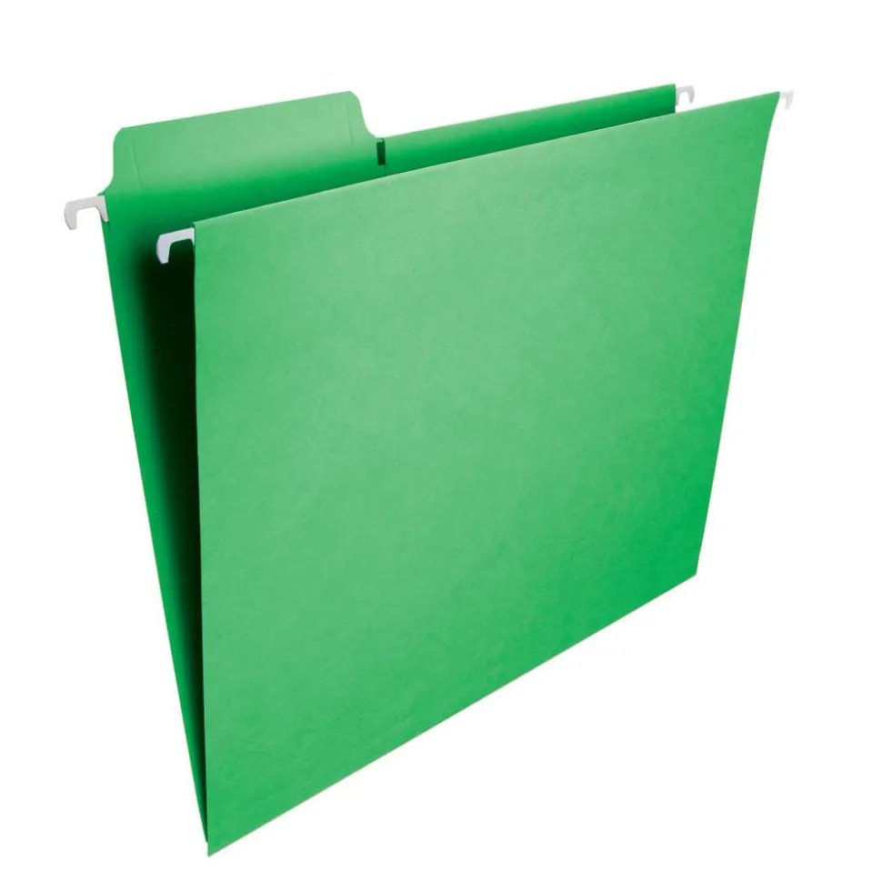 Smead FasTab Hanging File Folder, Letter Size, Green, Box Of 20
