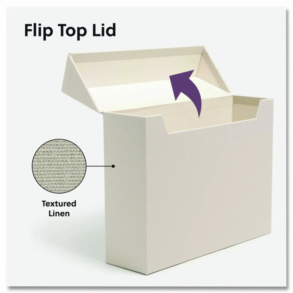 Smead Flip Top Box, Letter Files, 13 x 3.7 x 10, Beige