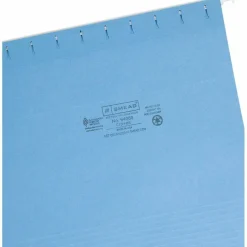 Smead Hanging File Folders, 1/5-Cut Adjustable Tab, Letter Size, Blue, Box Of 25