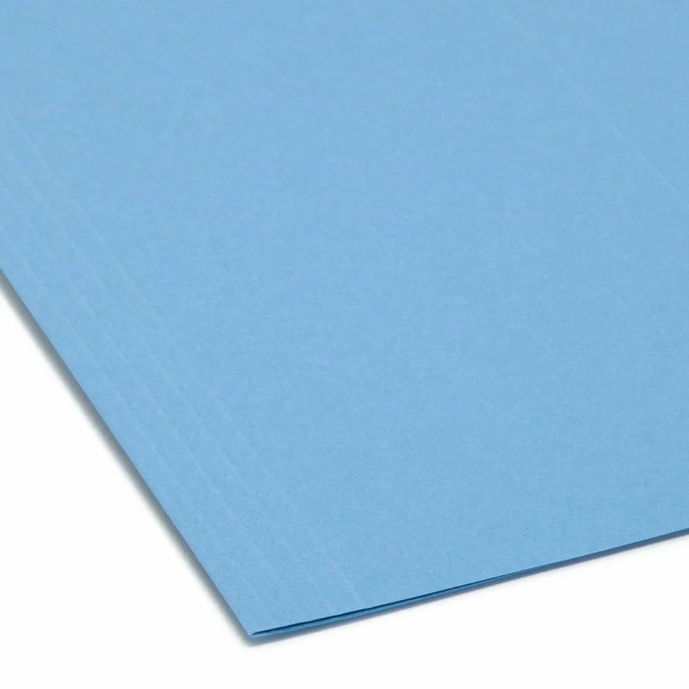 Smead Hanging File Folders, 1/5-Cut Adjustable Tab, Letter Size, Blue, Box Of 25
