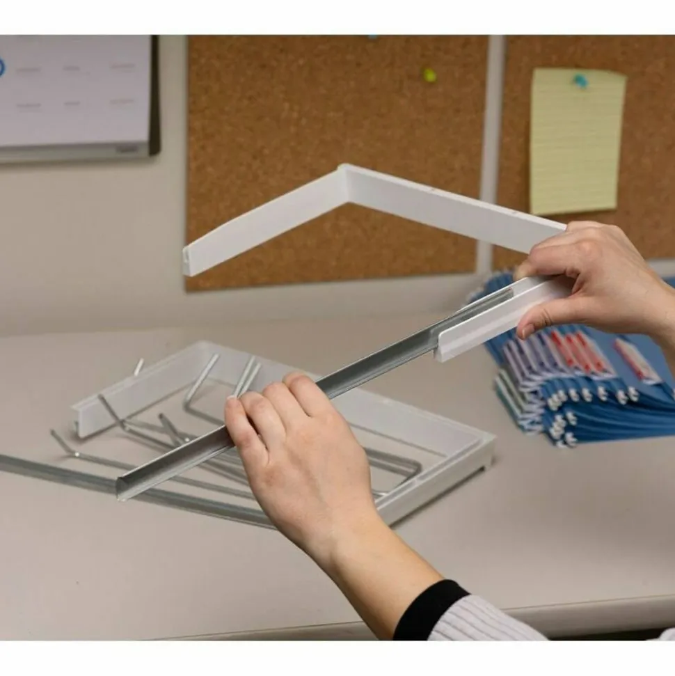 Smead Heavy-Duty Adjustable Hanging Folder Frame - Letter - 16" to 24" Long - Steel, Plastic - White - 1 Box