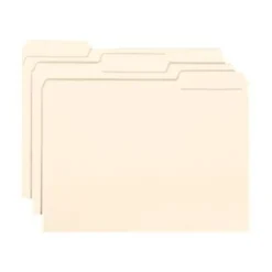 Smead Interior Folders, 1/3 Cut, Letter Size, Manila, Box Of 100