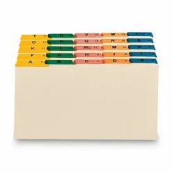 Smead Legal-Size Manila File Guides, Alphabetical, Assorted Color Tabs, Pack Of 25