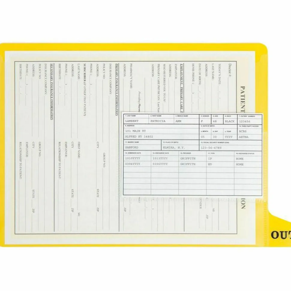 Smead Letter - Divider - pre-printed: OUT - tabbed - yellow (pack of 25)