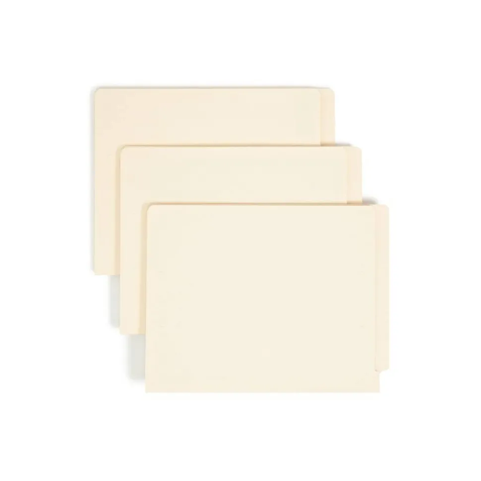 Smead Manila Reinforced End-Tab Folders, Straight Cut, Letter Size, Pack Of 100 (24110)