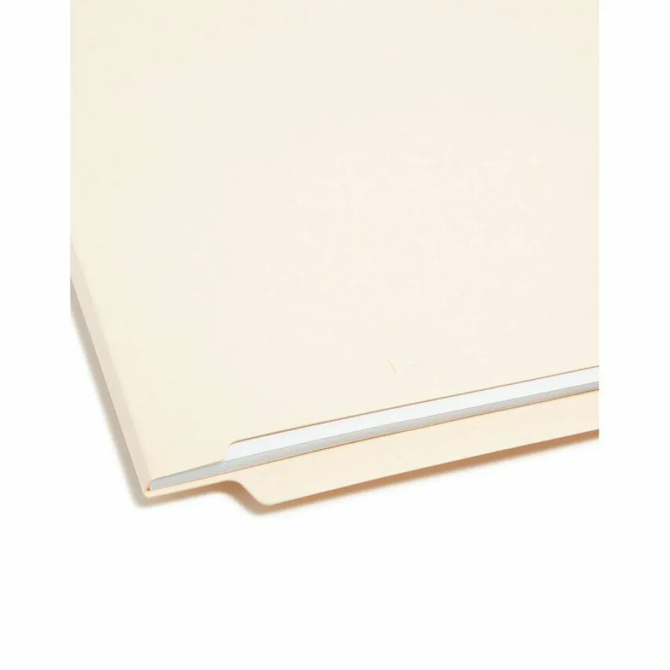 Smead Manila Reinforced End-Tab Folders, Straight Cut, Letter Size, Pack Of 100 (24110)