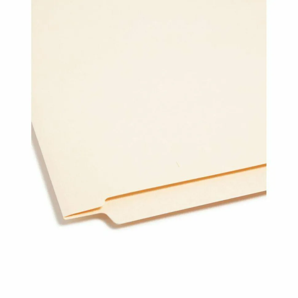 Smead Manila Reinforced End-Tab Folders, Straight Cut, Letter Size, Pack Of 100 (24110)