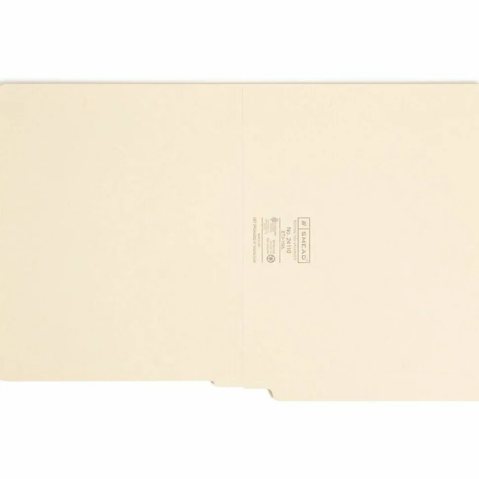 Smead Manila Reinforced End-Tab Folders, Straight Cut, Letter Size, Pack Of 100 (24110)