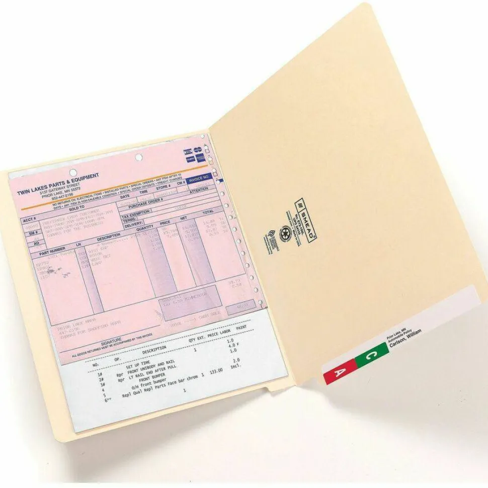 Smead Manila Reinforced End-Tab Folders, Straight Cut, Letter Size, Pack Of 100 (24110)