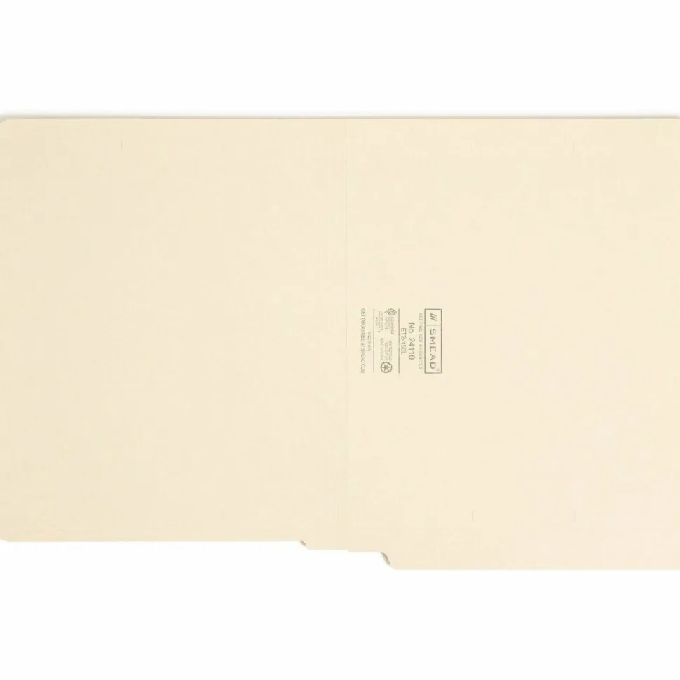 Smead Manila Reinforced End-Tab Folders, Straight Cut, Letter Size, Pack Of 100 (24110)