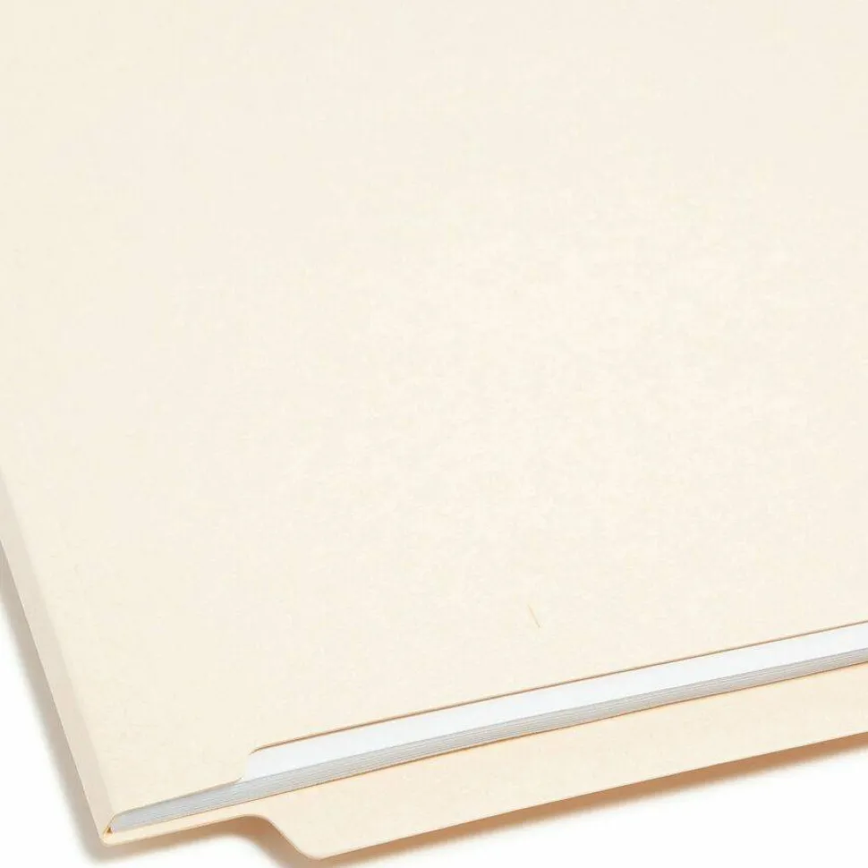 Smead Manila Reinforced End-Tab Folders, Straight Cut, Letter Size, Pack Of 100 (24110)
