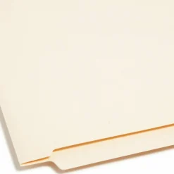 Smead Manila Reinforced End-Tab Folders, Straight Cut, Letter Size, Pack Of 100 (24110)