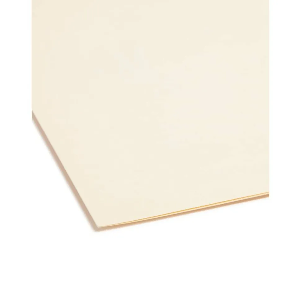 Smead Manila Reinforced Tab Fastener Folders With Two Fasteners, Straight Cut, Legal Size, Pack Of 50