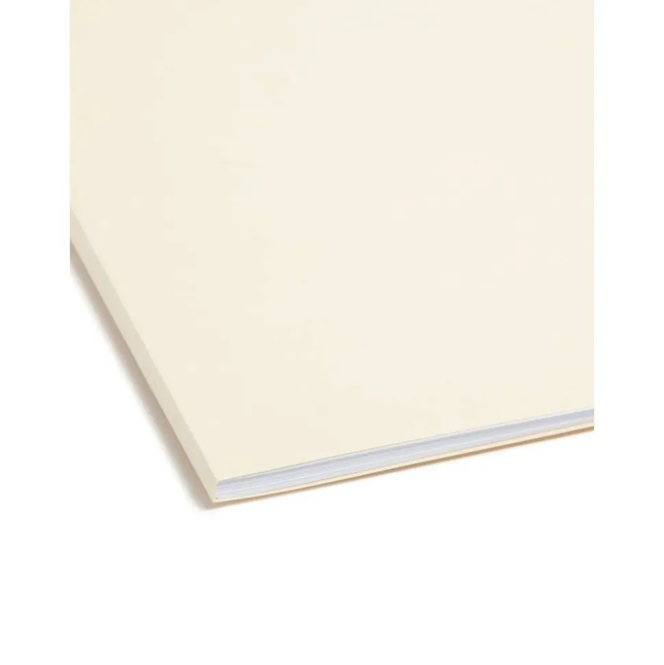 Smead Manila Reinforced Tab Fastener Folders With Two Fasteners, Straight Cut, Legal Size, Pack Of 50
