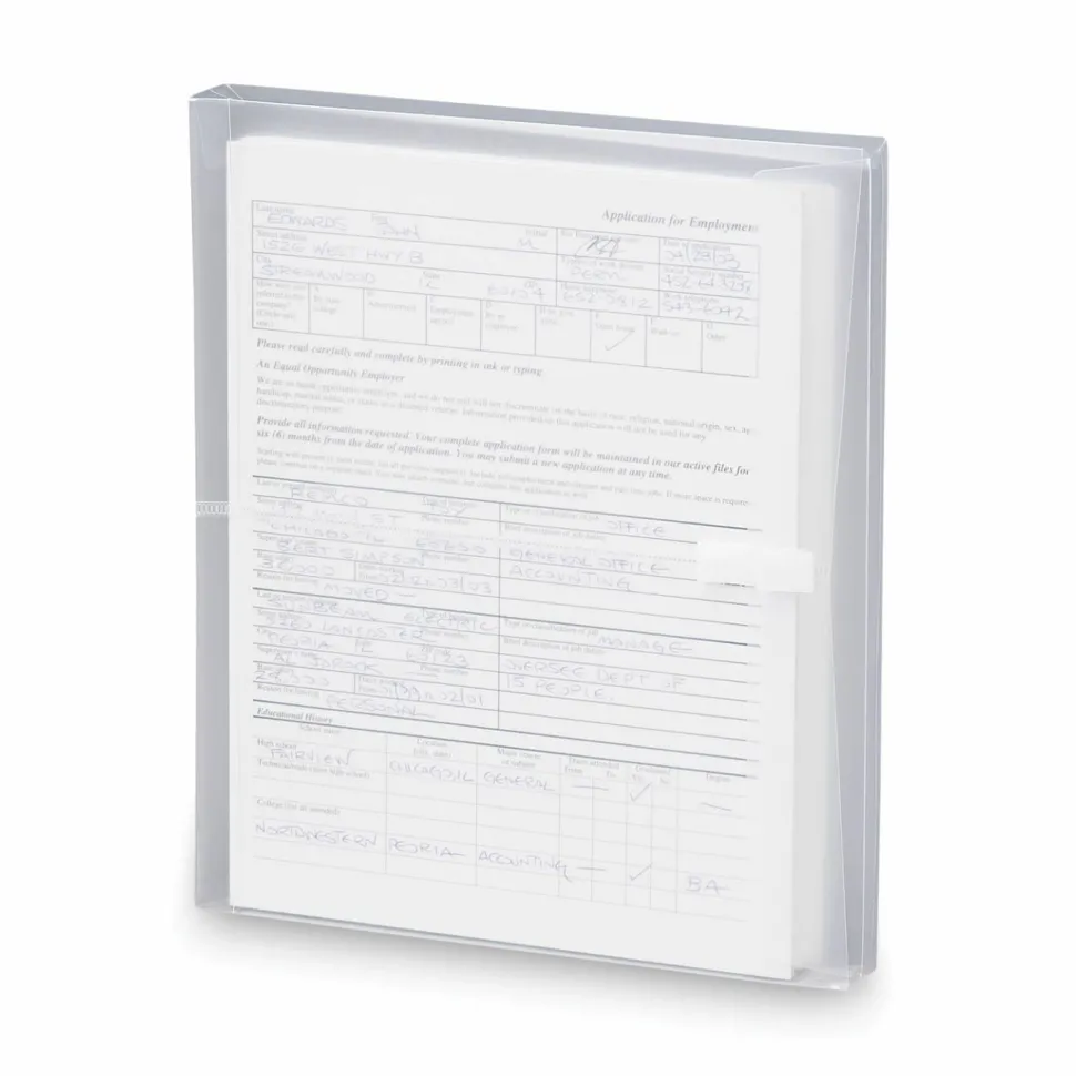 Smead Poly Envelopes, Letter Size, Side Opening, Clear, Pack Of 5