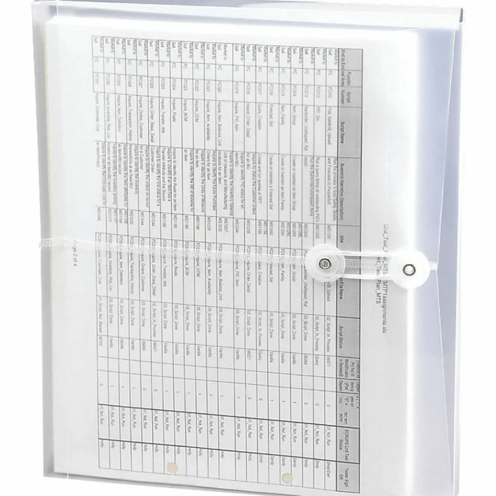 Smead Poly Envelopes With String-Tie Closure, 1 1/4" Expansion, Letter Size, Clear, Pack Of 5 Envelopes