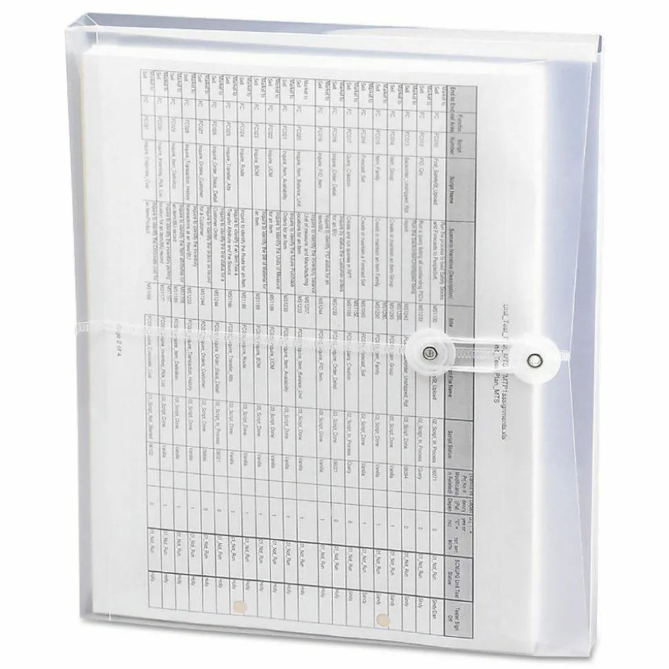 Smead Poly Envelopes With String-Tie Closure, 1 1/4" Expansion, Letter Size, Clear, Pack Of 5 Envelopes
