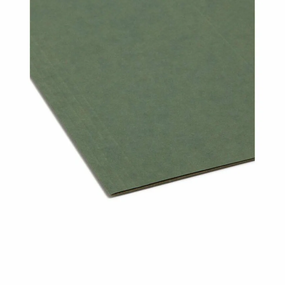 Smead Premium-Quality Hanging Folders, 1/5-Cut Tabs, Letter Size, Standard Green, Pack Of 25 Folders