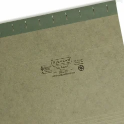 Smead Premium-Quality Hanging Folders, 1/5-Cut Tabs, Letter Size, Standard Green, Pack Of 25 Folders
