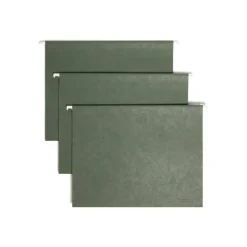 Smead Premium-Quality Hanging Folders, 1/5-Cut Tabs, Letter Size, Standard Green, Pack Of 25 Folders