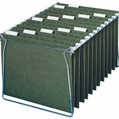 Smead Premium-Quality Hanging Folders, 1/5-Cut Tabs, Letter Size, Standard Green, Pack Of 25 Folders