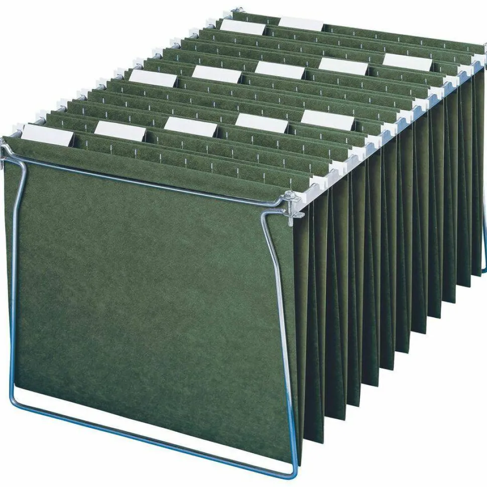 Smead Premium-Quality Hanging Folders, 1/5-Cut Tabs, Letter Size, Standard Green, Pack Of 25 Folders