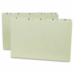 Smead Preprinted Pressboard A-Z File Guide, Legal Size, 100% Recycled, Green