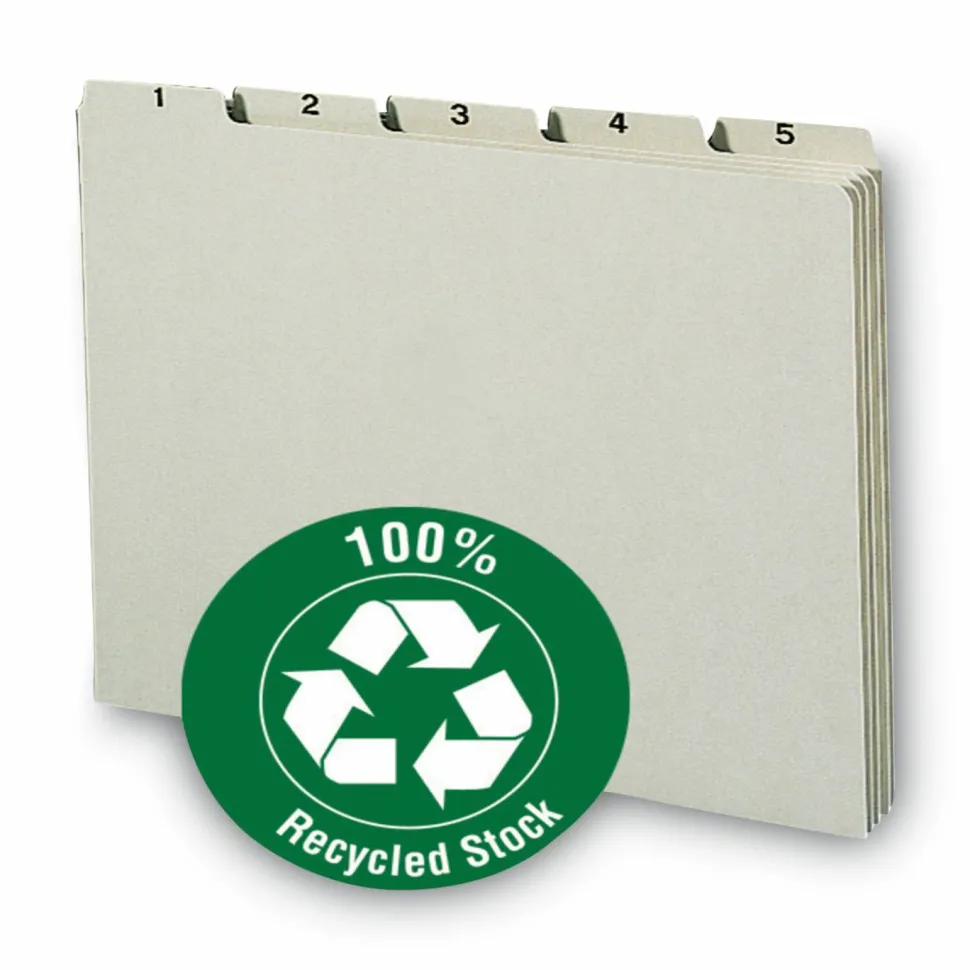 Smead Preprinted Pressboard 1-31 Daily File Guide, Letter Size, 100% Recycled, Gray/Green