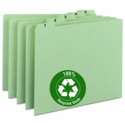 Smead Preprinted Pressboard 1-31 Daily File Guide, Letter Size, 100% Recycled, Gray/Green