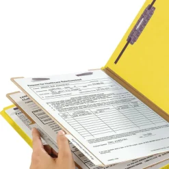 Smead Pressboard Classification Folders, 2 Dividers, Letter Size, Yellow, Box Of 10