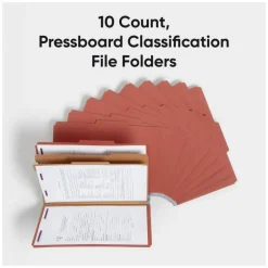 Smead Pressboard Classification Folders, 2/5-Cut Tab, Expands 2
