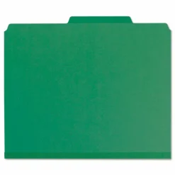 Smead Pressboard Colored Classification Folders, 2" Capacity, Green, Box Of 10 - 14063