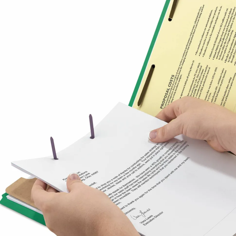 Smead Pressboard Colored Classification Folders, 2" Capacity, Green, Box Of 10 - 14063