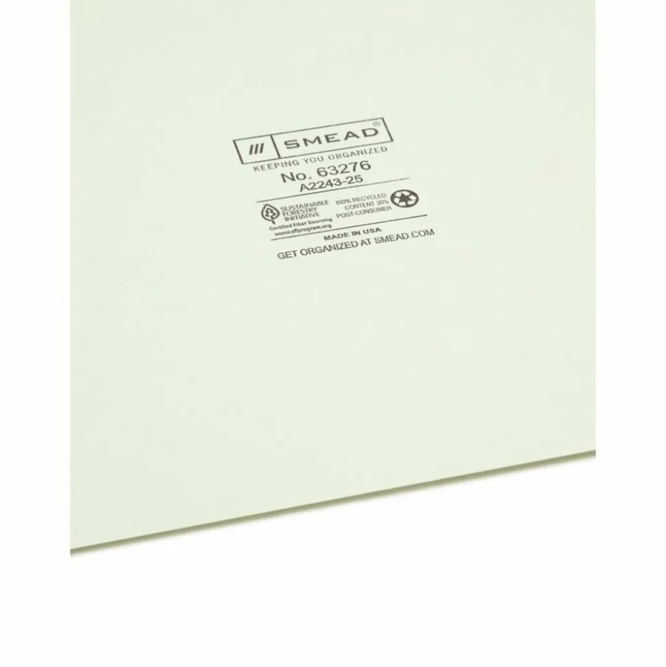 Smead Pressboard End-Tab Guides, A-Z, Vertical, 9 1/2" x 15 3/4", 100% Recycled, Gopher Green, Pack Of 25
