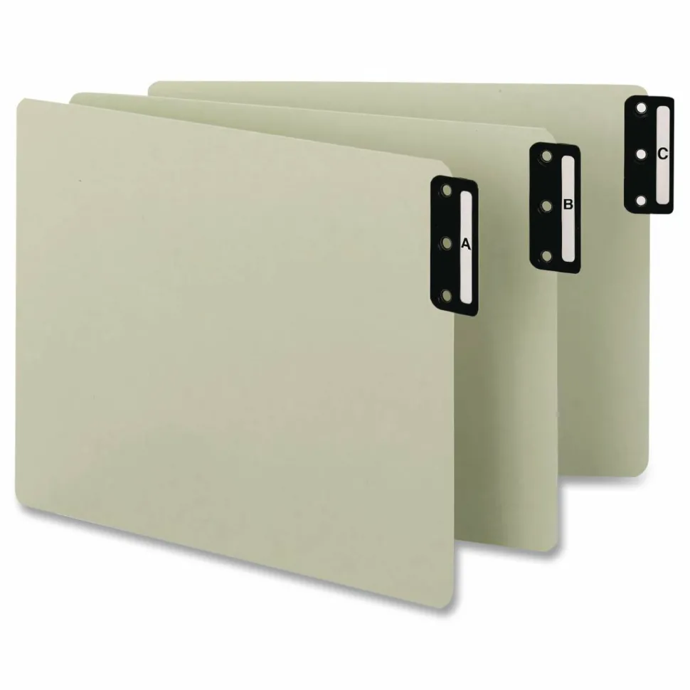 Smead Pressboard End-Tab Guides, A-Z, Vertical, 9 1/2" x 15 3/4", 100% Recycled, Gopher Green, Pack Of 25