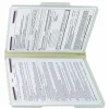 Smead Pressboard Fastener Folders With SafeSHIELD Fasteners, 3" Expansion, Legal Size, 100% Recycled, Gray/Green, Box Of 25